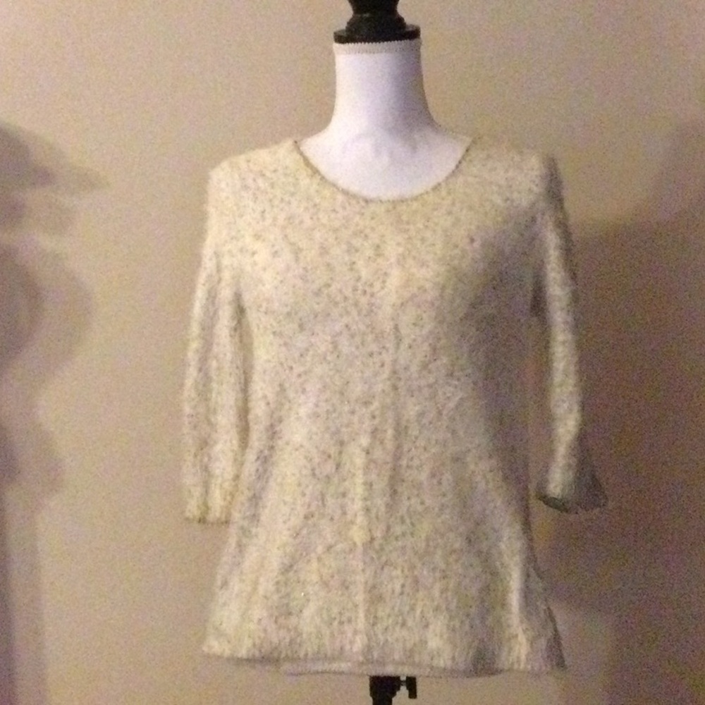 chico's White gold Pullover Sweater